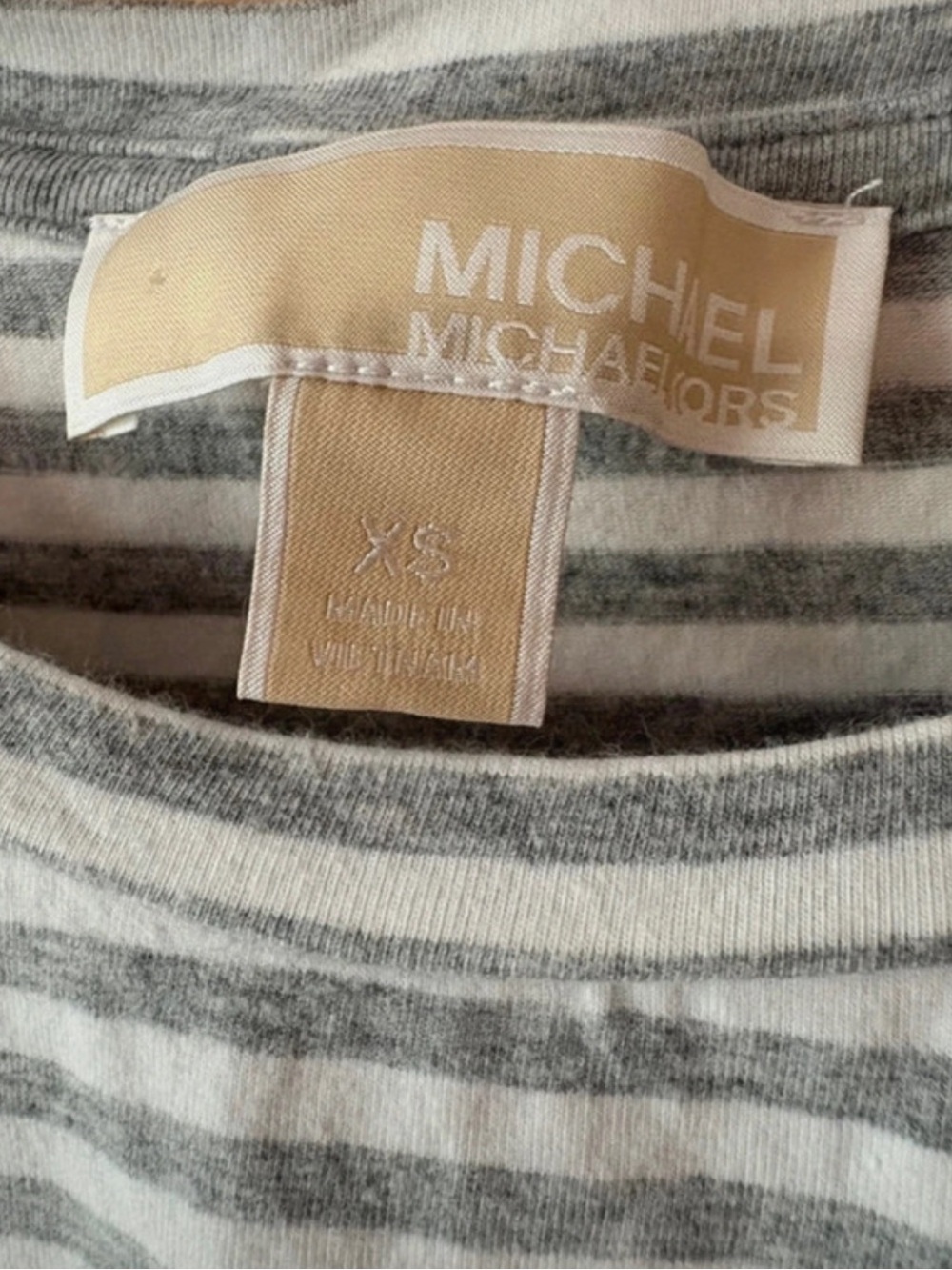 Michael Kors Gray and White Striped striped dress